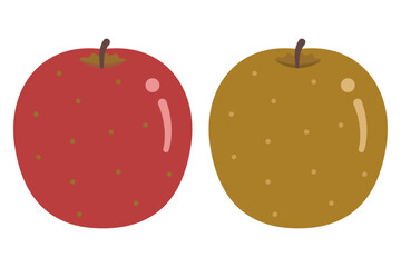りんごと梨のイラストセット