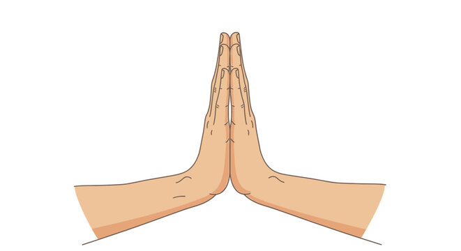 Interlocked hands illustration showcasing unity and peaceful gesture in spiritual practices - Powered by Adobe