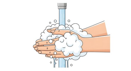Washing Hands with Soap and Water for Hygiene