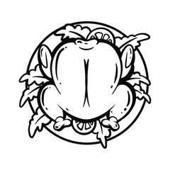 Hand Drawn Thanksgiving Turkey Cartoon Lineart