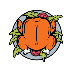 Hand Drawn Thanksgiving Turkey Cartoon