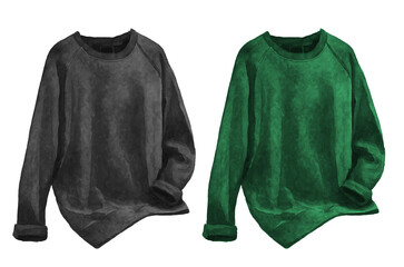 PNG Sweater in digital watercolor style. Hand-painted illustration isolated on transparent background. Perfect for design and catalogue