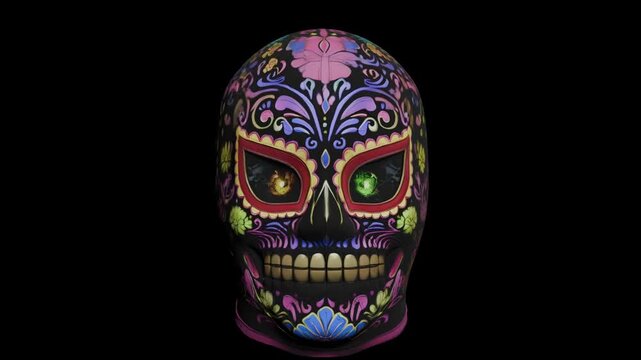 Mexican wrestling mask inspired by the Day of the Dead