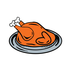 Adorable Turkey Hand Drawn Cartoon Design