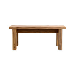Wooden Bench with Simple Construction and Rectangular Top