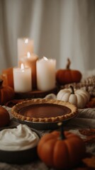 canadian,whipped,candlelight,thanksgiving,pie,cozy,seasonal,dessert,cream,traditional,food,leaves,harvest,family,autumn,pumpkin,crust,celebration