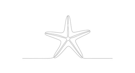 Obraz premium Elegant simplicity a continuous line drawing of a starfish radiating charm and oceanic elegance