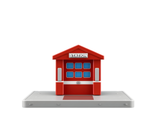 3D Cartoon Train Station