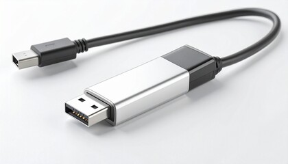Fototapeta premium USB OTG adapter with Type-A and micro-USB connectors on white background