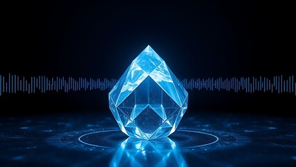 A pulsing crystalline structure emitting rhythmic light waves, mimicking the natural rhythm of respiration.