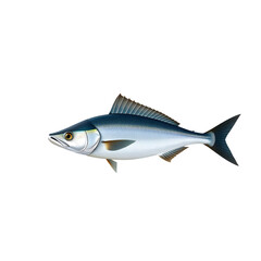 Obraz premium Realistic depiction of a sleek, silvery fish with dark fins.