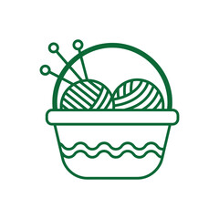 Basket of Yarn and Knitting Needles for Crafting Projects 1.