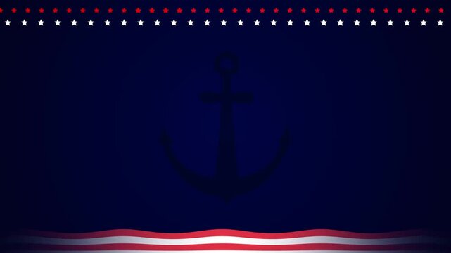 Columbus Day background animated background blank to fill, Columbus Day and USA theme boat, ship, anchor, ship steering wheel, ship rudder 4k editable looping