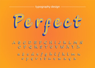 Artistic Orange bold font and alphabet