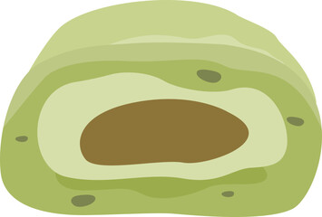 Illustration of Kusa Mochi Japanese Dessert