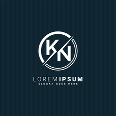 Initial KN Vector Logo - Elegant Monogram Template for letter K and N for your Business