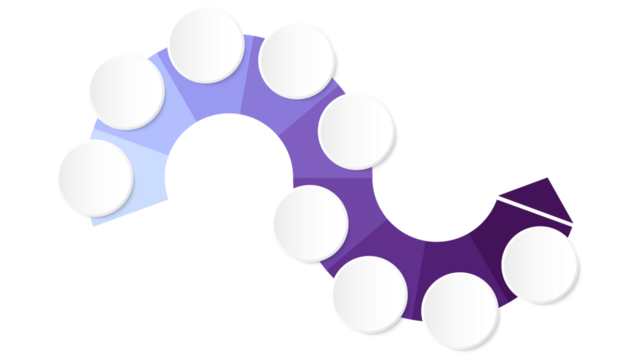 Process infographic with 9 steps process or options