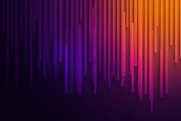 Abstract vertical lines of vibrant, gradient colors (purple, violet, orange, red) on a dark background