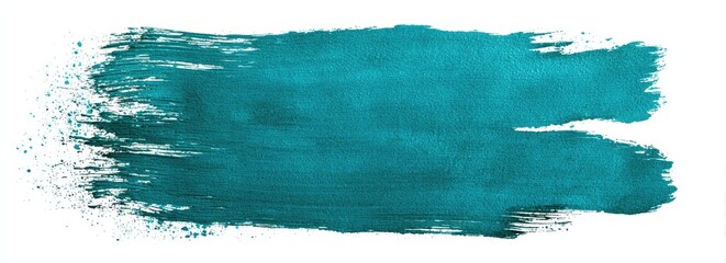 Teal paintbrush stroke on white background (3)