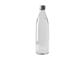 Isolated water bottle on neutral backdrop for hydration or refreshment advertisement