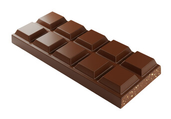 Isolated chocolate bar, decadent confectionery delight for dessert or snack, rich flavor