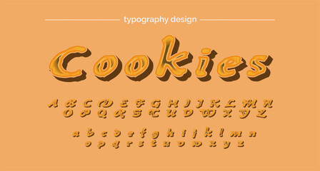 Brown cookies font and alphabet