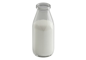 Isolated bottle of nutritious milk, refreshing drink in container, dairy product for health