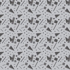 Gray geometric seamless pattern 