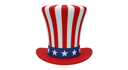 detailed professional high quality A 3D rendering of an Uncle Sam top hat