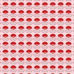 Red Chinese fan seamless
