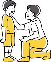 男の子を励ます男性