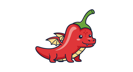 Charming chili dragon character illustration with delightful design for creative projects