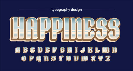 Blue chrome futuristic font and alphabet 