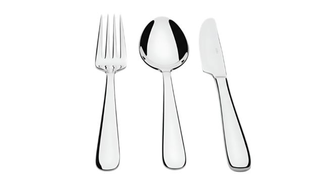 professional high quality A Collection of Three Silver Utensils Fork Spoon and Knife