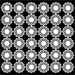 A mesmerizing grid of circular floral mandalas, radiating symmetry and balance, where light and dark intertwine to form hypnotic geometric harmony.