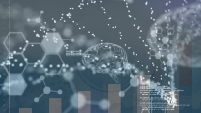 Animation of dna strand over data processing - Powered by Adobe