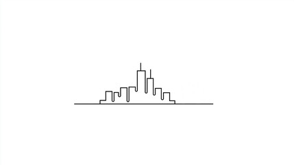 Obraz premium City Skyline Line Art for Urban and Architecture Themes