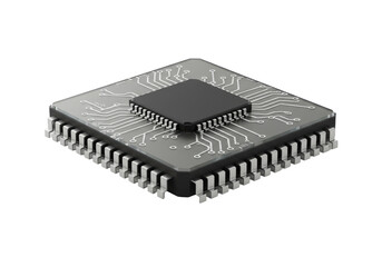 Isolated Computer Chip Close-Up, Electronic Microprocessor Unit, Technology Component for Digital Devices