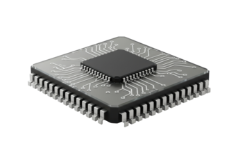 Isolated Computer Chip Close-Up, Electronic Microprocessor Unit, Technology Component for Digital Devices