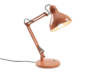 Isolated adjustable table lamp with light bulb, task lighting for workspace or desk