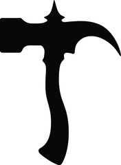 Hammer silhouette, clean minimal, vector transparent