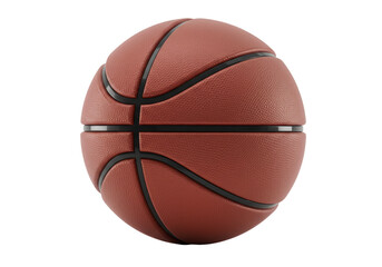 Fototapeta premium Isolated Sport Ball on Plain Backdrop A Basketball Round Brown with Black Stripes
