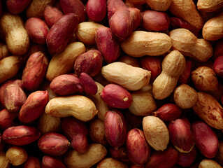 Peanuts Macro Still Life Red Brown Beige Shells
