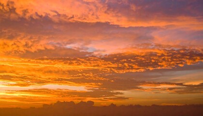 Fototapeta premium Colorful Sunset Sky Over Clouds