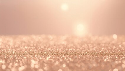Shimmering rose gold glitter texture, softly lit, bokeh effect.