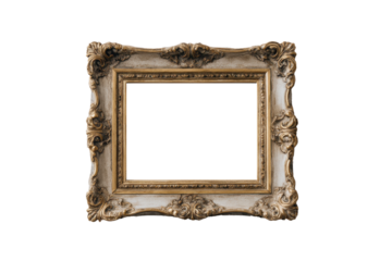 antique picture frame on white background