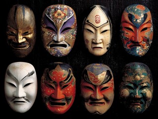 Kabuki Masks: Traditional Japanese Theatre Masks for Men and Women