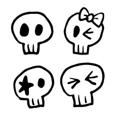 手描き風アイコンセット シンプルな線画イラスト ベクター