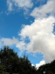 Blue Sky Natural Landscape Photo Background with Pretty Clouds