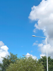 Blue Sky Natural Landscape Photo Background with Pretty Clouds